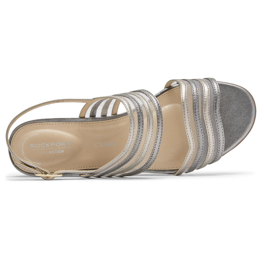 Rockport Womens Total Motion Zandra Mesh - Sandals Silver - RHC683291